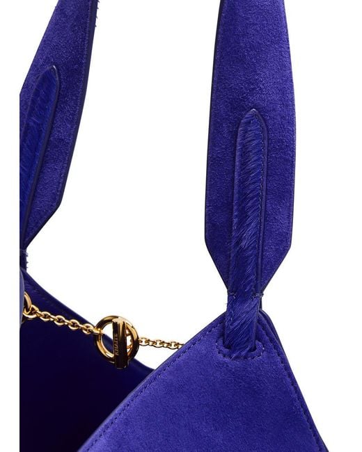 Khaite Blue Lotus Mini Suede Tote Bag