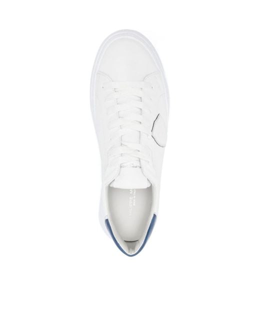 Philippe Model White Temple Veau Lace-Up Sneakers for men