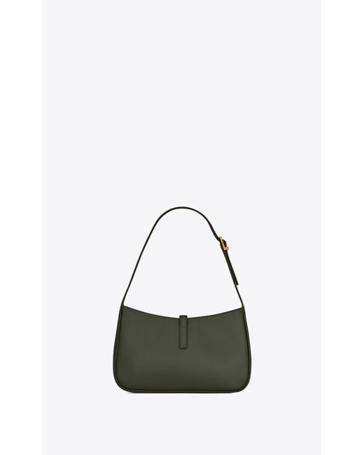 Saint Laurent Green Logo Plaque Zip-Up Shoulder Bag