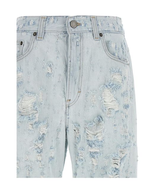 Haikure Blue Winny Distressed Wide-Leg Jeans