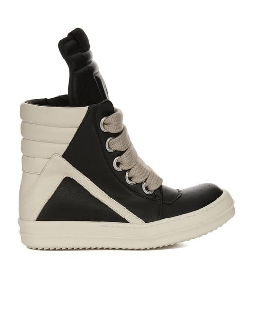 Rick Owens Black Jumbolace Geobasket Sneakers for men