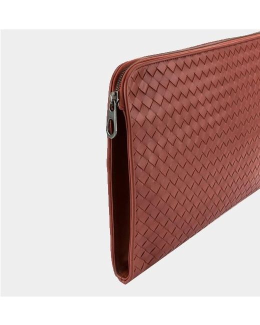 Bottega Veneta Red Intrecciato Clutch for men