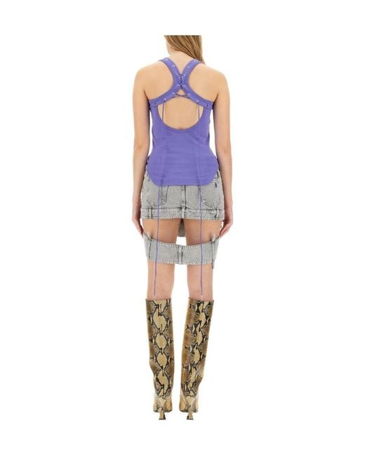 The Attico Blue The Eyelet Tank Top