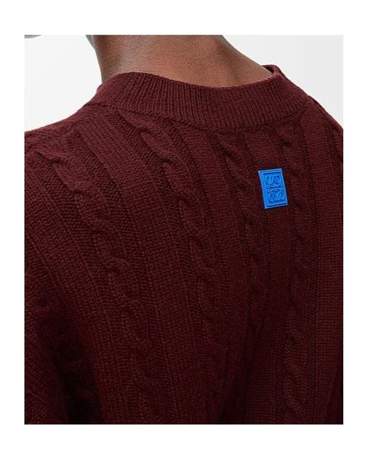 Loewe Red Anagram Patch Cropped Jumper