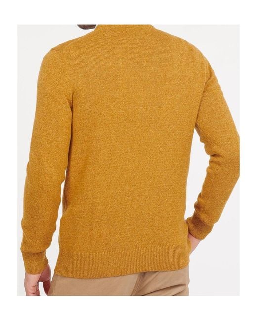 Barbour Yellow Long-Sleeved Wool Sweater for men
