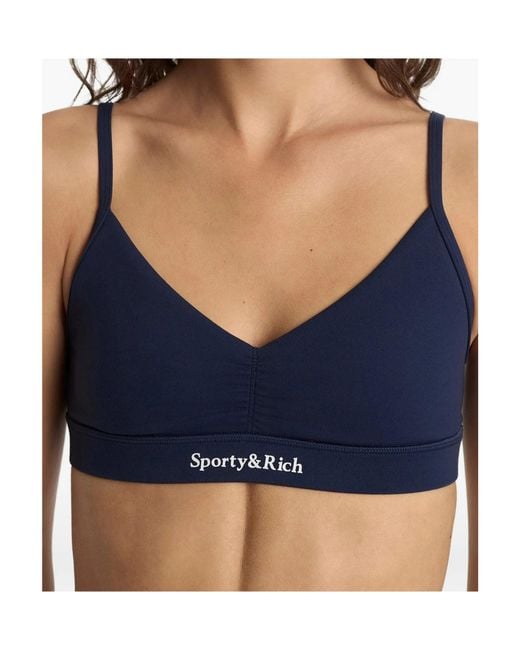 Sporty & Rich Blue V-Neck Sports Bra