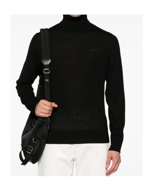 DSquared² Black Roll-Neck Knitted Jumper for men