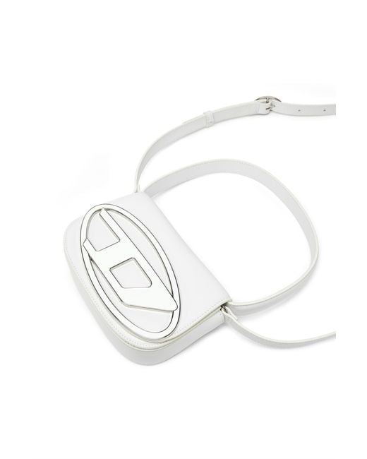 DIESEL White 1Dr Logo Plaque Shoulder Bag