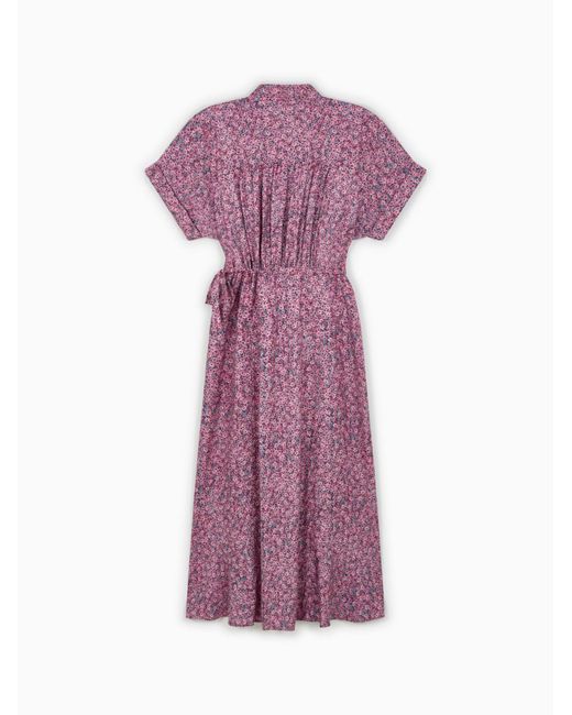 Isabel Marant Purple Floral Midi Shirt Dress