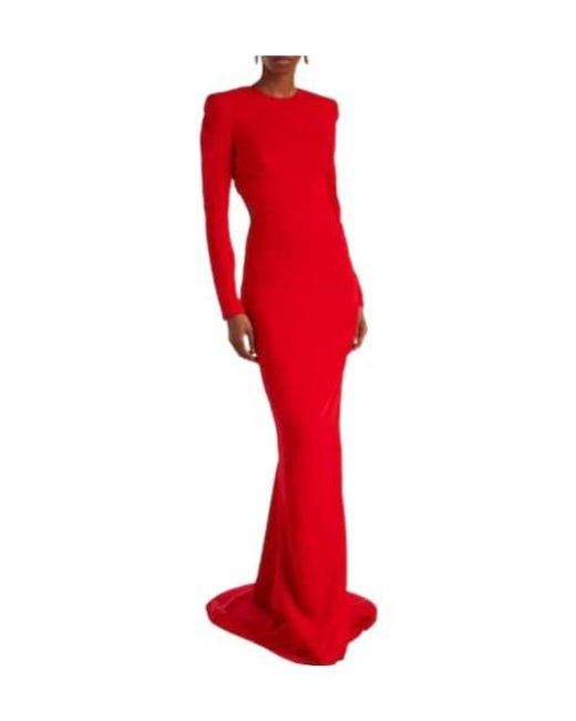 Stella McCartney Red Solid Crêpe Gown