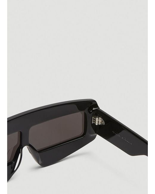 Rick Owens Black Phleg Shield Sunglasses