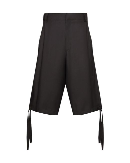 Dior Black Homme Wide-Leg Bermuda Shorts for men