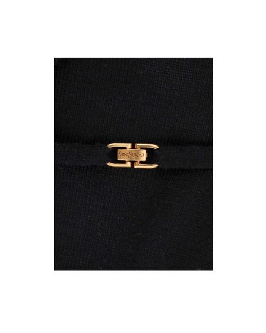 Saint Laurent Blue V-Neck Long-Sleeved Top