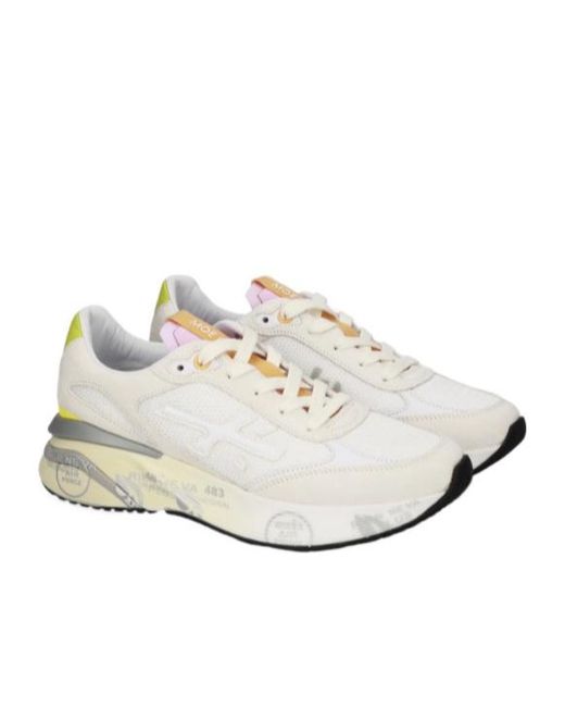 Premiata White Lace-Up Sneakers
