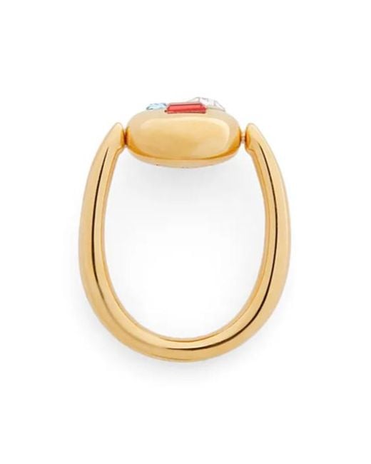 Loewe Metallic Anagram Pebble Ring