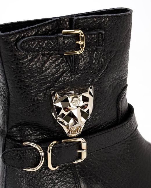 Philipp Plein Black Logo Booties