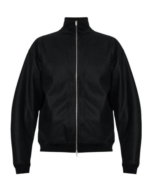 Jil Sander Black High-Neck Zip-Up Jacket for men