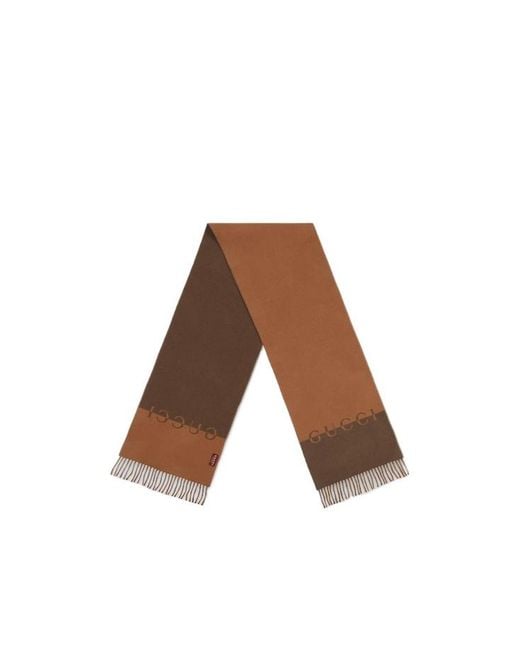 Gucci Brown Wool Cashmere Scarf