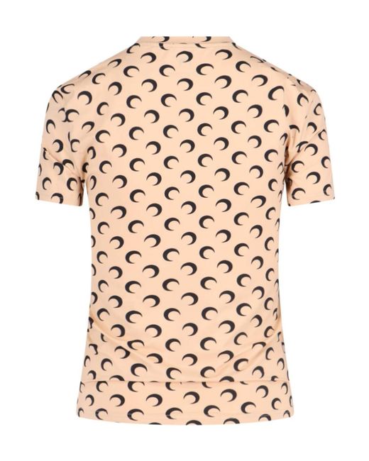 MARINE SERRE White Crescent Print Crewneck T-Shirt