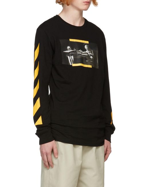 Off-White c/o Virgil Abloh Black Crewneck Long-Sleeved T-Shirt for men