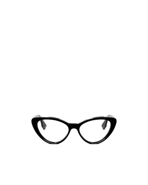 Fendi White Eyewear Cat-Eye Frame Glasses