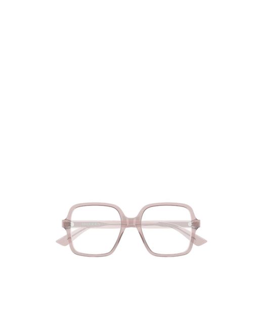 McQueen White Eyewear Oversized Square Frame Glasses