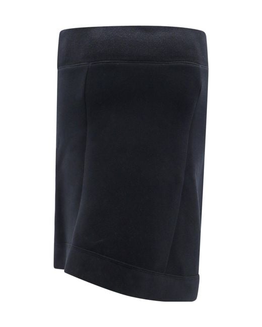 Sacai Blue High Waist Mini Asymmetric Skirt
