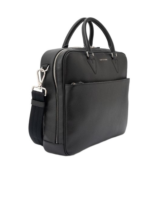 Orciani Black Timeless Briefcase for men