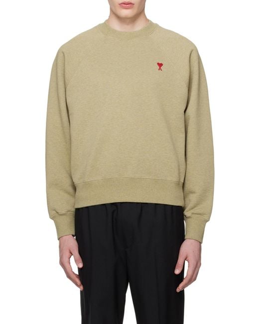 AMI Natural Ami De Coeur Crewneck Sweatshirt for men