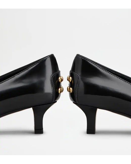 Tod's Black T 40 Kitten Heel Pumps