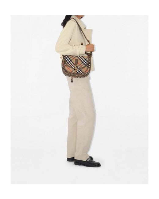 Burberry Multicolor B Clip Checked Small Crossbody Bag