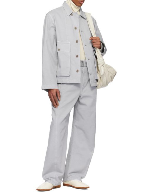 Lemaire Blue Long Sleeved Buttoned Jacket