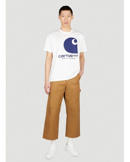 Junya Watanabe White X Carhartt Printed T-Shirt With Round Neck for men