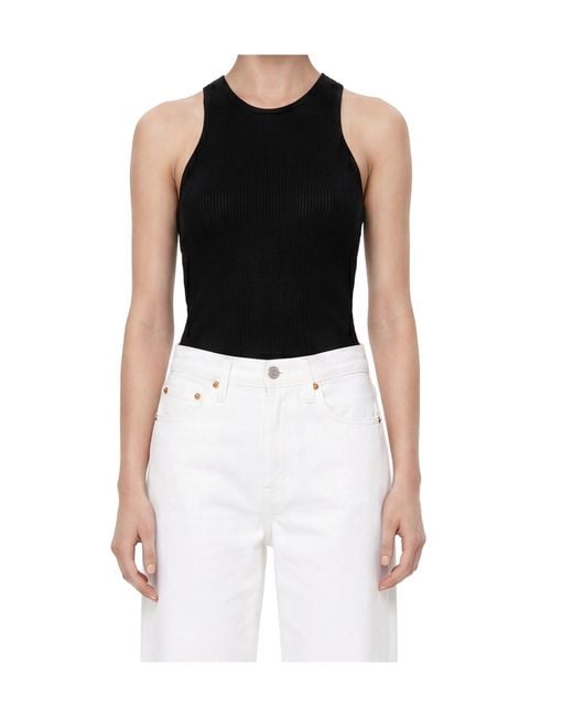 Soeur Black Ribbed Knit Vest