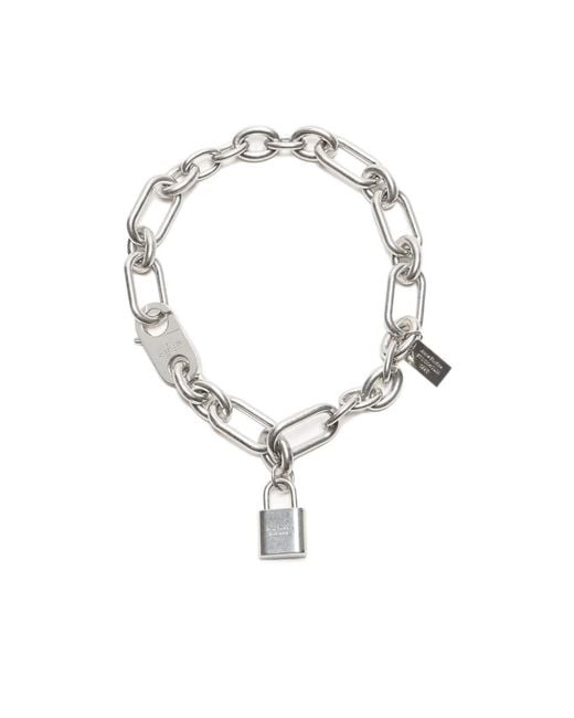 Acne White Padlock Chain Necklace for men