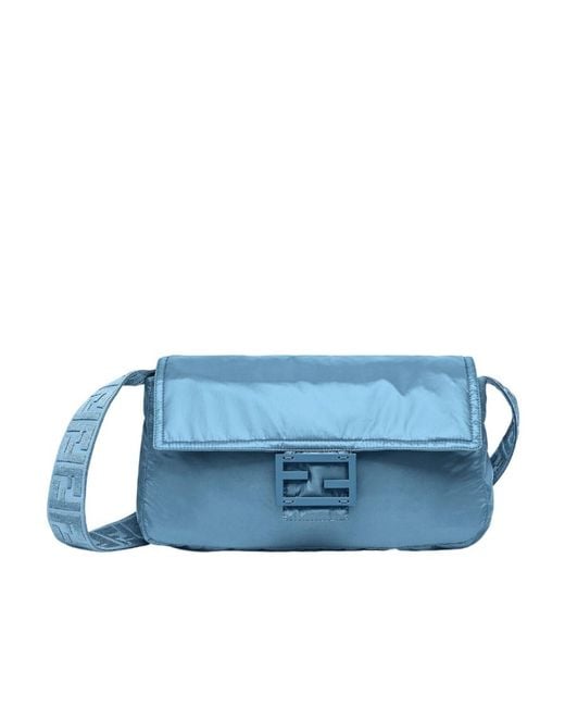 Fendi Blue High-Necked Hooded Jacket