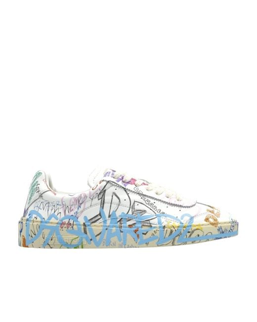 DSquared² Blue Rider Graphic Printed Low-Top Sneakers