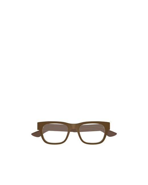 McQueen White Eyewear Square Frame Glasses for men