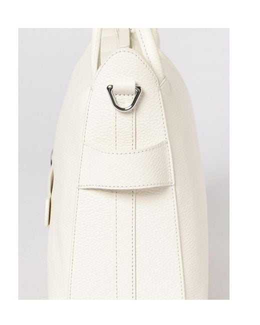 Coccinelle White Logo Strap Shoulder Bag