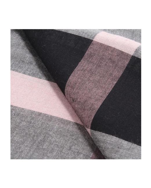 Burberry Gray Plaid Detail Scarf