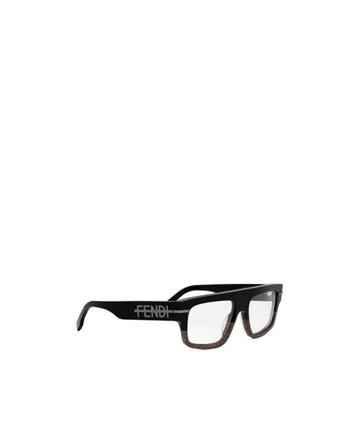 Fendi White Geometric Flat Mirror for men
