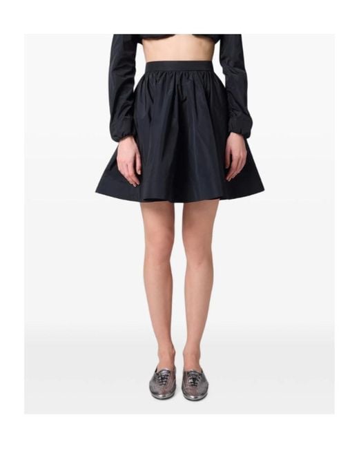 MSGM Blue Pleated A-Line Mini Skirt