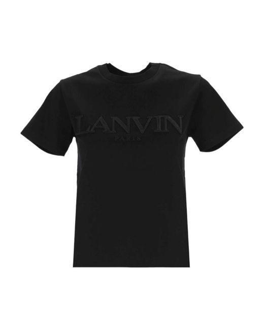 Lanvin Black Logo-Lettering Cotton T-Shirt