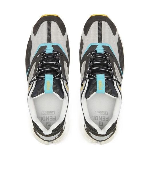 Fendi Multicolor Faster Ff-Embossed Detailed Low-Top Sneakers for men