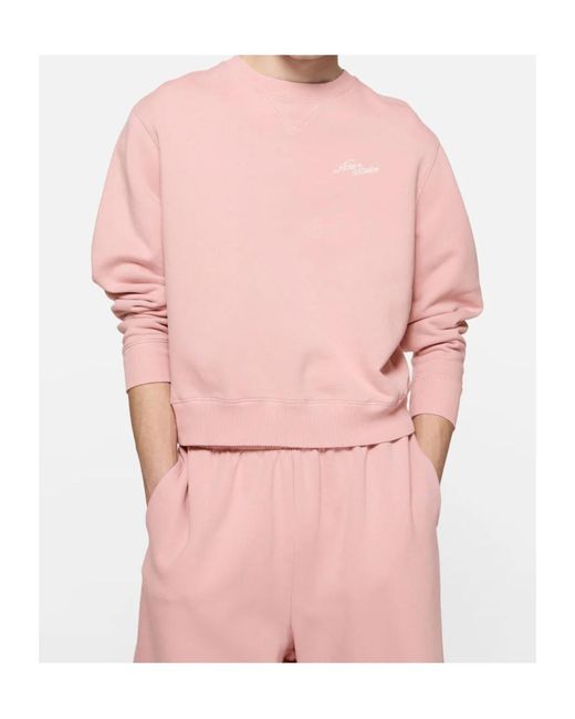 Acne Pink Fleece Sweatshirt With Logo for men
