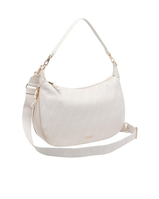 Liu Jo White Logo Lettering Shoulder Bag