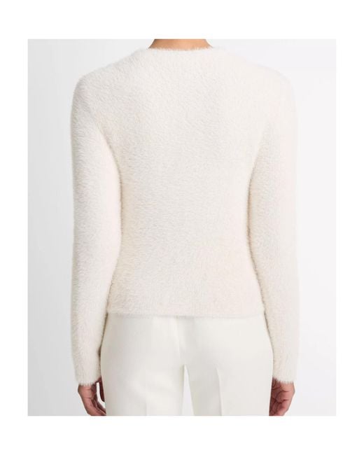 Vince White Textured Sweater