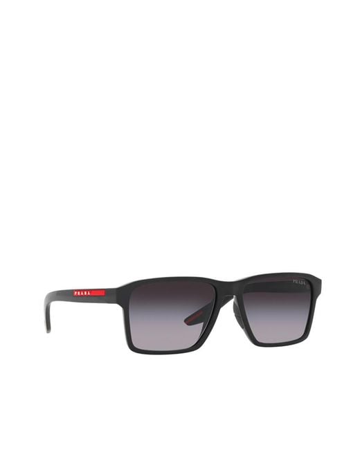 Prada Linea Rossa Gray Prada Eyewear Rectangular Frame Sunglasses for men