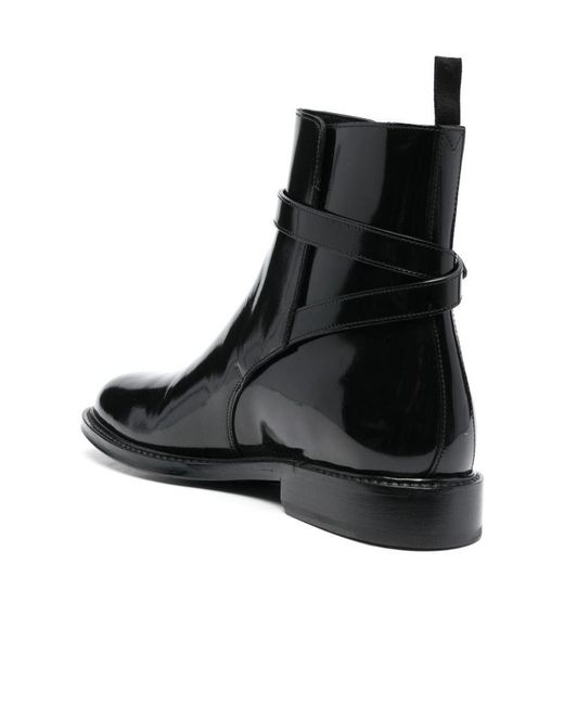 Saint Laurent Black Patent Leather Ankle Boots