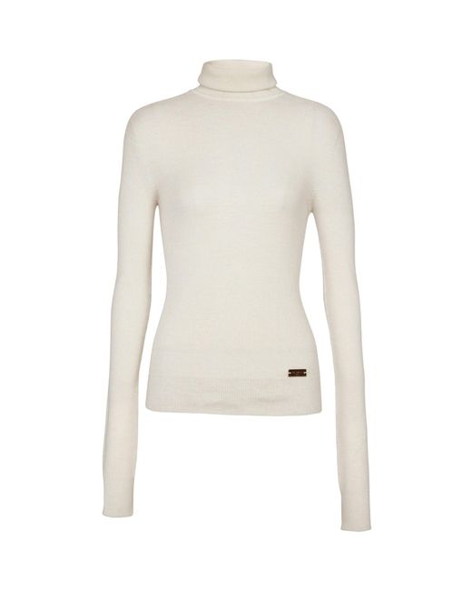 Balmain White Knitted Turtleneck Sweater